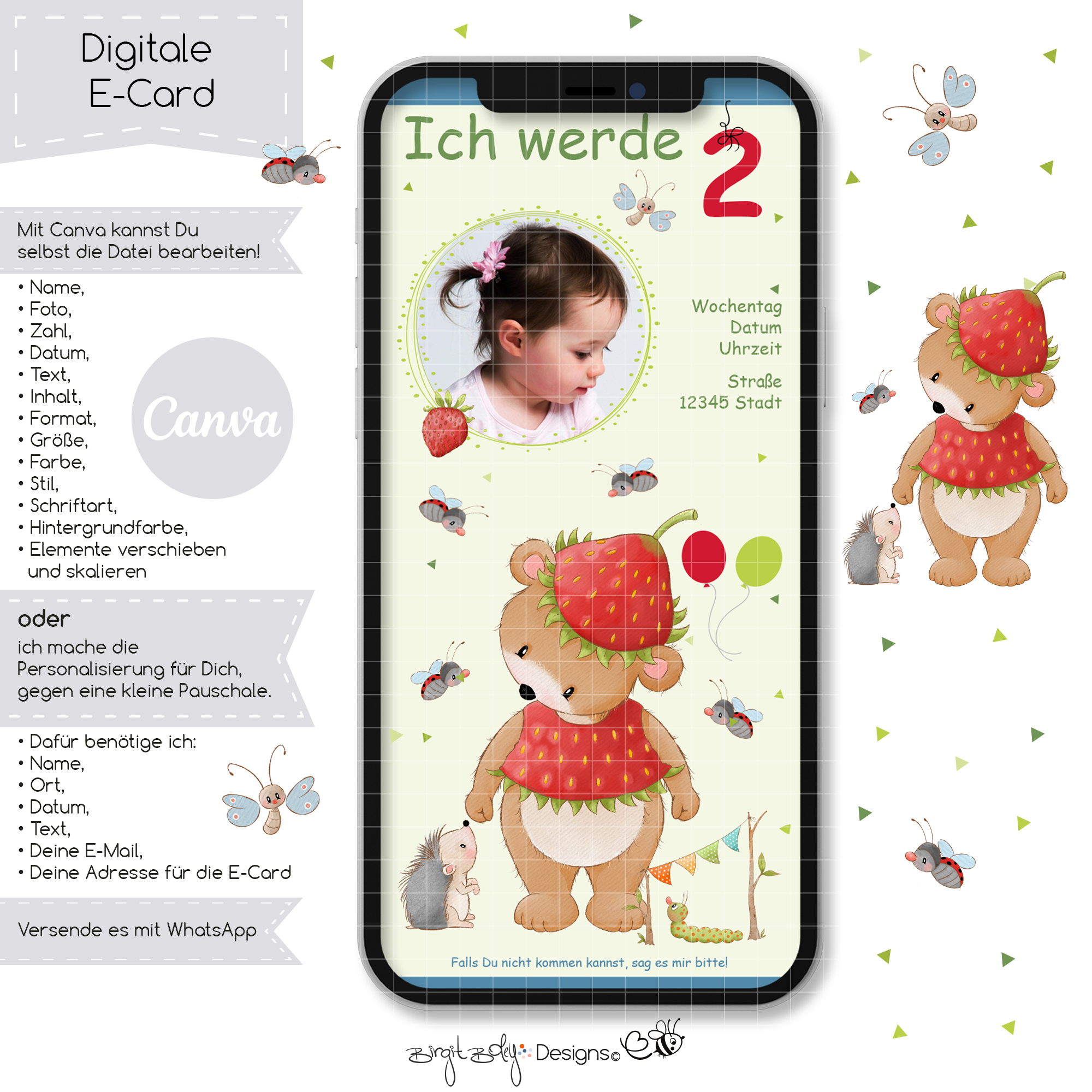 Ecard Geburtstag Erdbärchen und Igel [Digital] – Bild 3