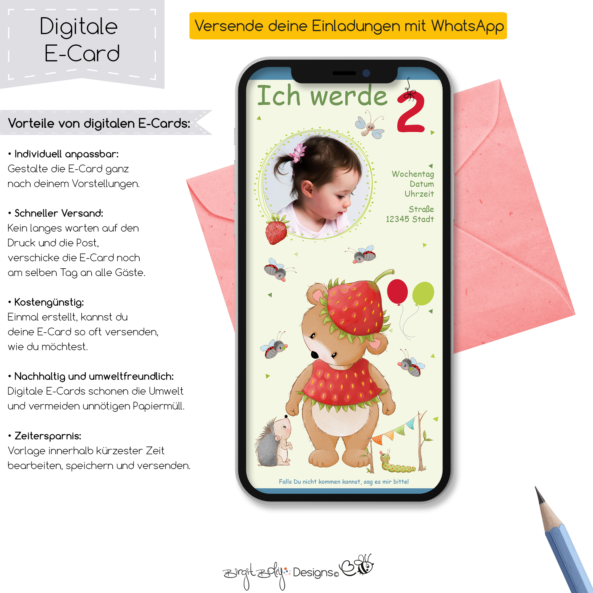 Ecard Geburtstag Erdbärchen und Igel [Digital] – Bild 5