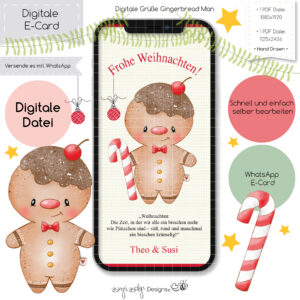 Ecard Weihnachtsgrüße Gingerbread Man [Digital]