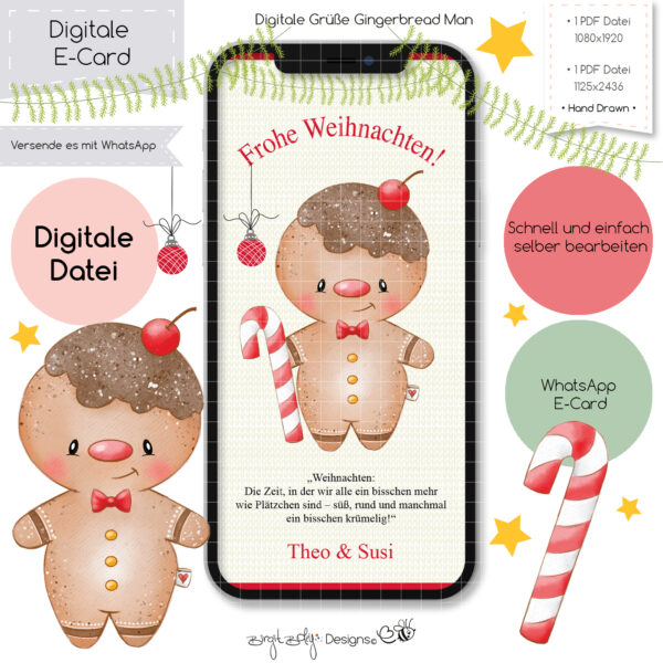Ecard Weihnachtsgrüße Gingerbread Man [Digital]