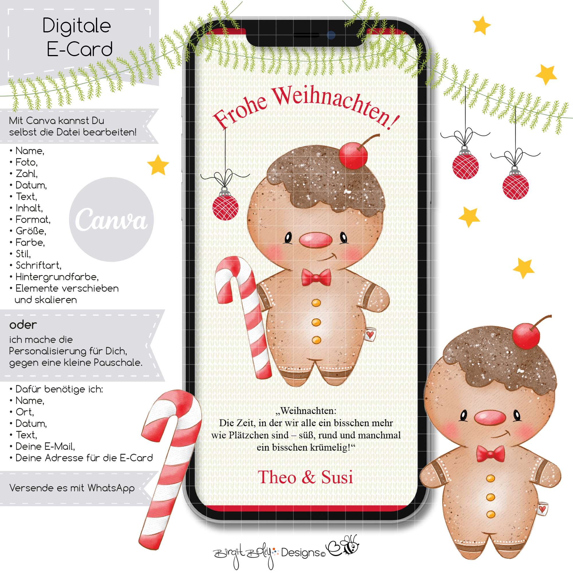 Ecard Weihnachtsgrüße Gingerbread Man [Digital] – Bild 2