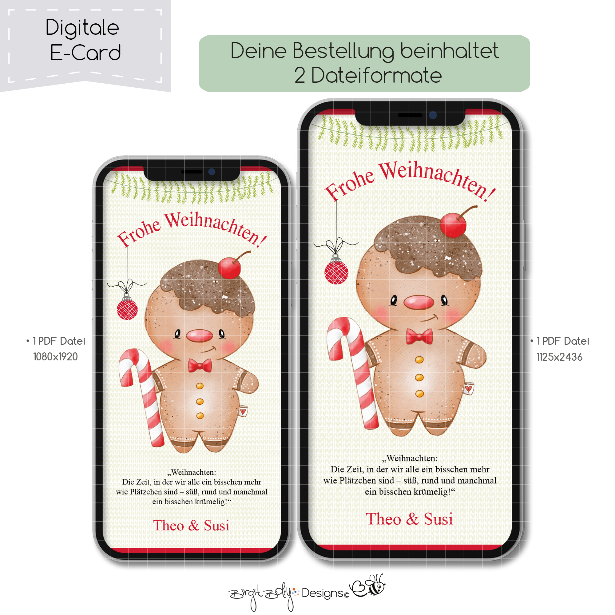 Ecard Weihnachtsgrüße Gingerbread Man [Digital] – Bild 3