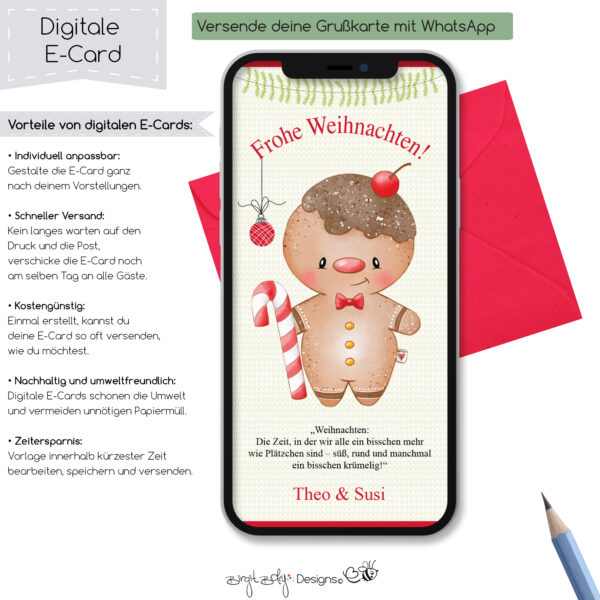 Ecard Weihnachtsgrüße Gingerbread Man [Digital] – Bild 4