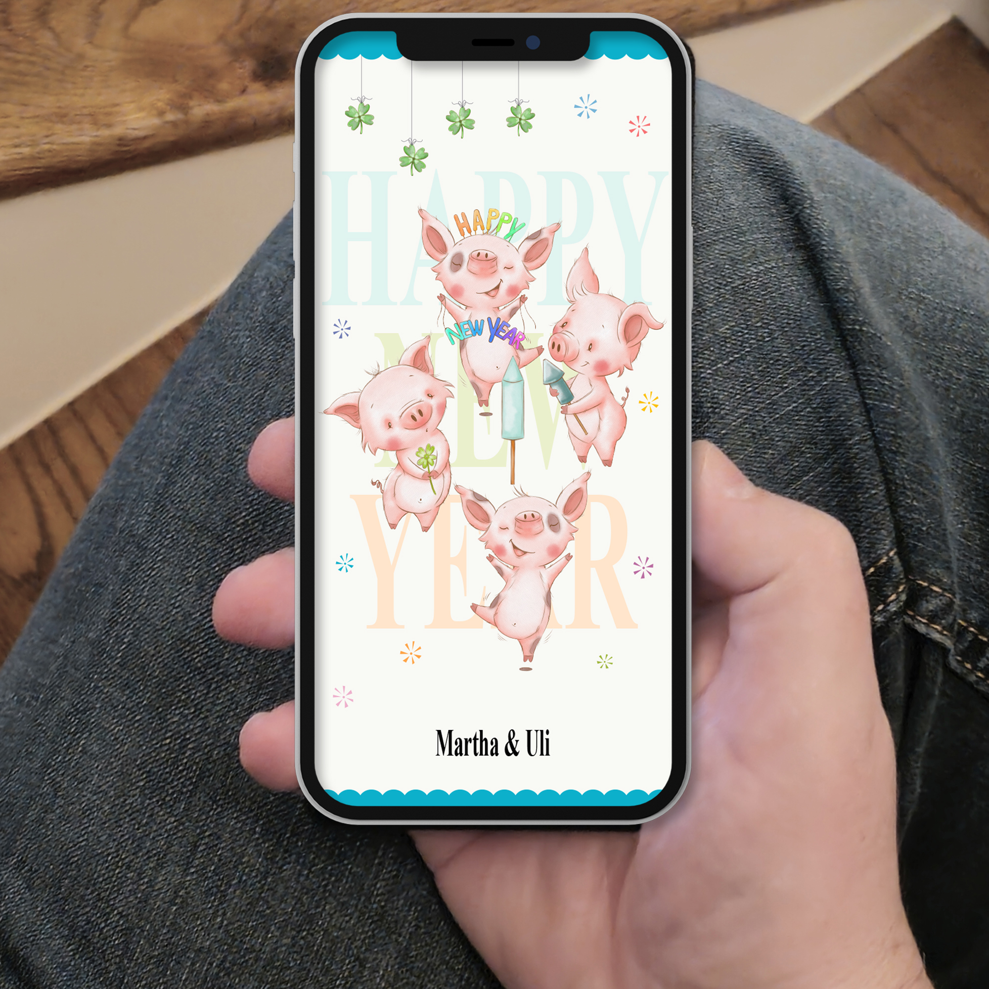 Ecard Neujahrsgrüße Gluecksschweinchen [Digital] – Bild 7