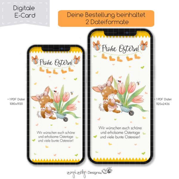 Ecard Grußkarte Ostern Flower Bunnies 01 [Digital] – Bild 4