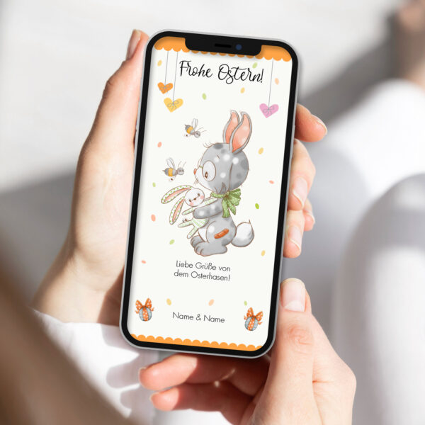 Ecard Grußkarte Ostern Flower Bunnies 02 [Digital] – Bild 5