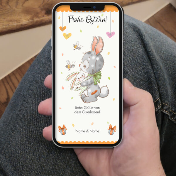 Ecard Grußkarte Ostern Flower Bunnies 02 [Digital] – Bild 6