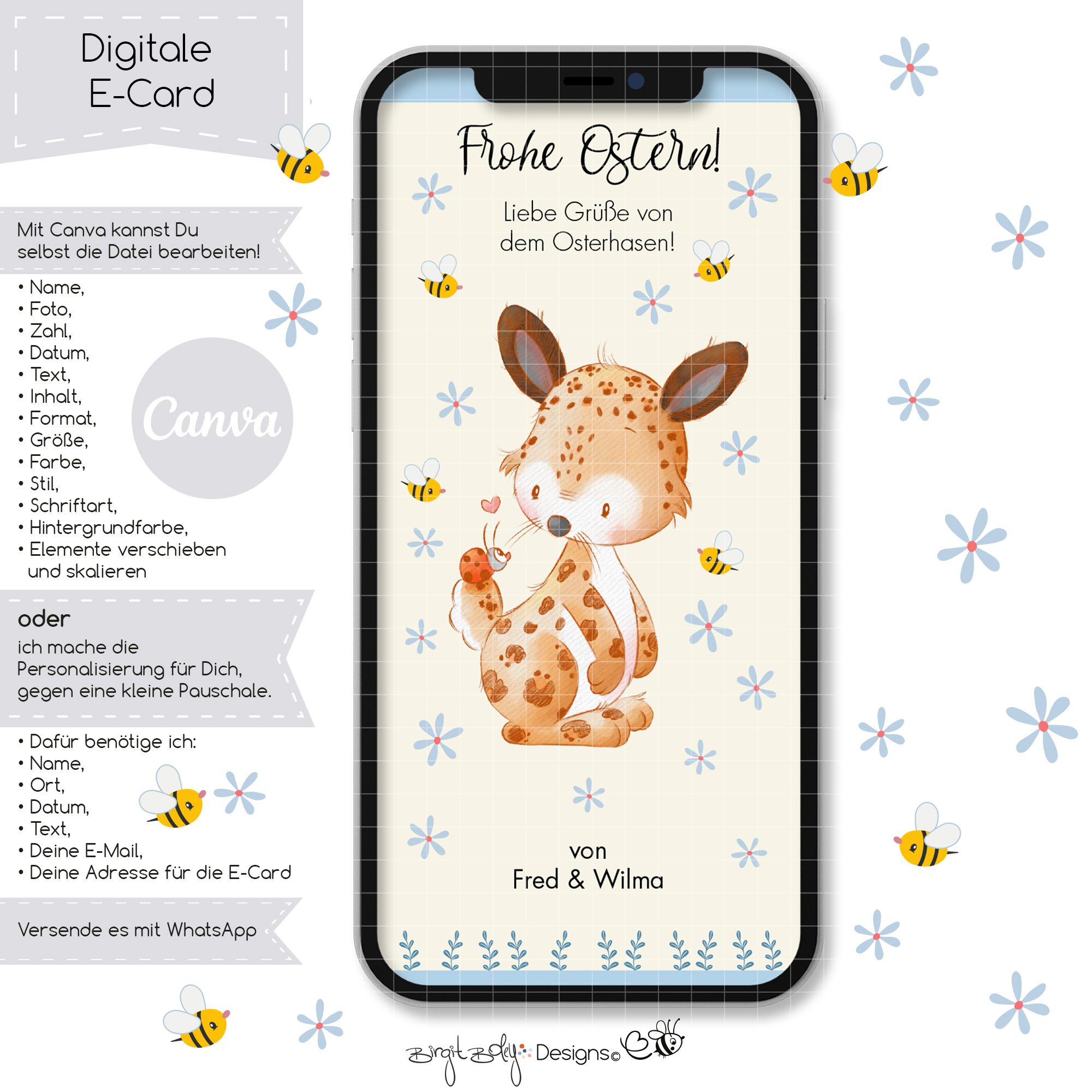 Ecard Grußkarte Ostern Leo Hasi [Digital] – Bild 3