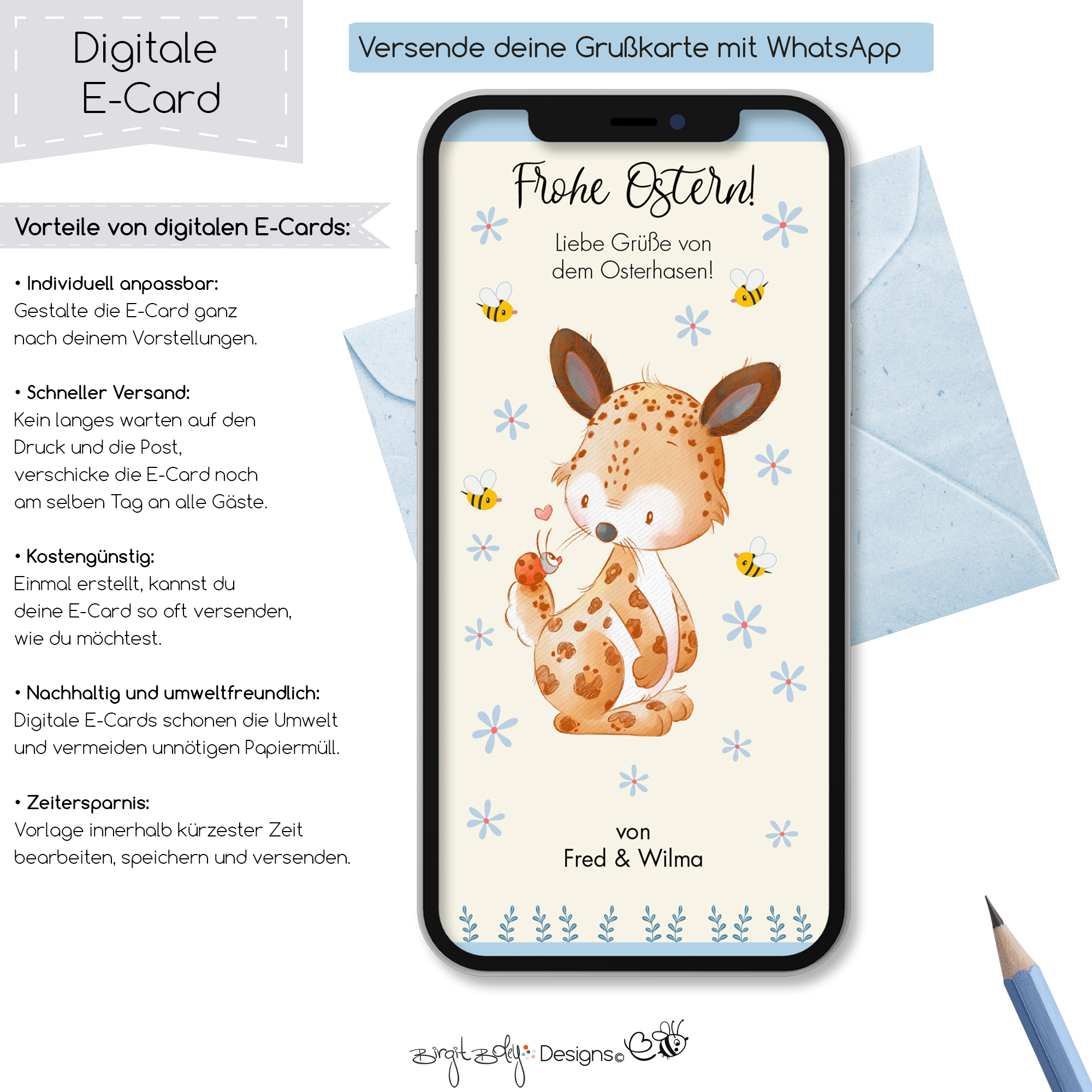 Ecard Grußkarte Ostern Leo Hasi [Digital] – Bild 5