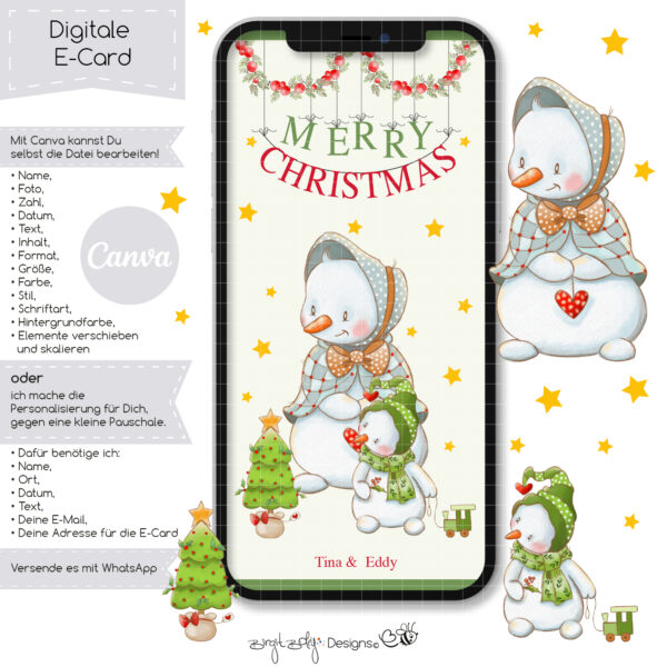 Ecard Weihnachtsgrüße Little Snowman [Digital] – Bild 3