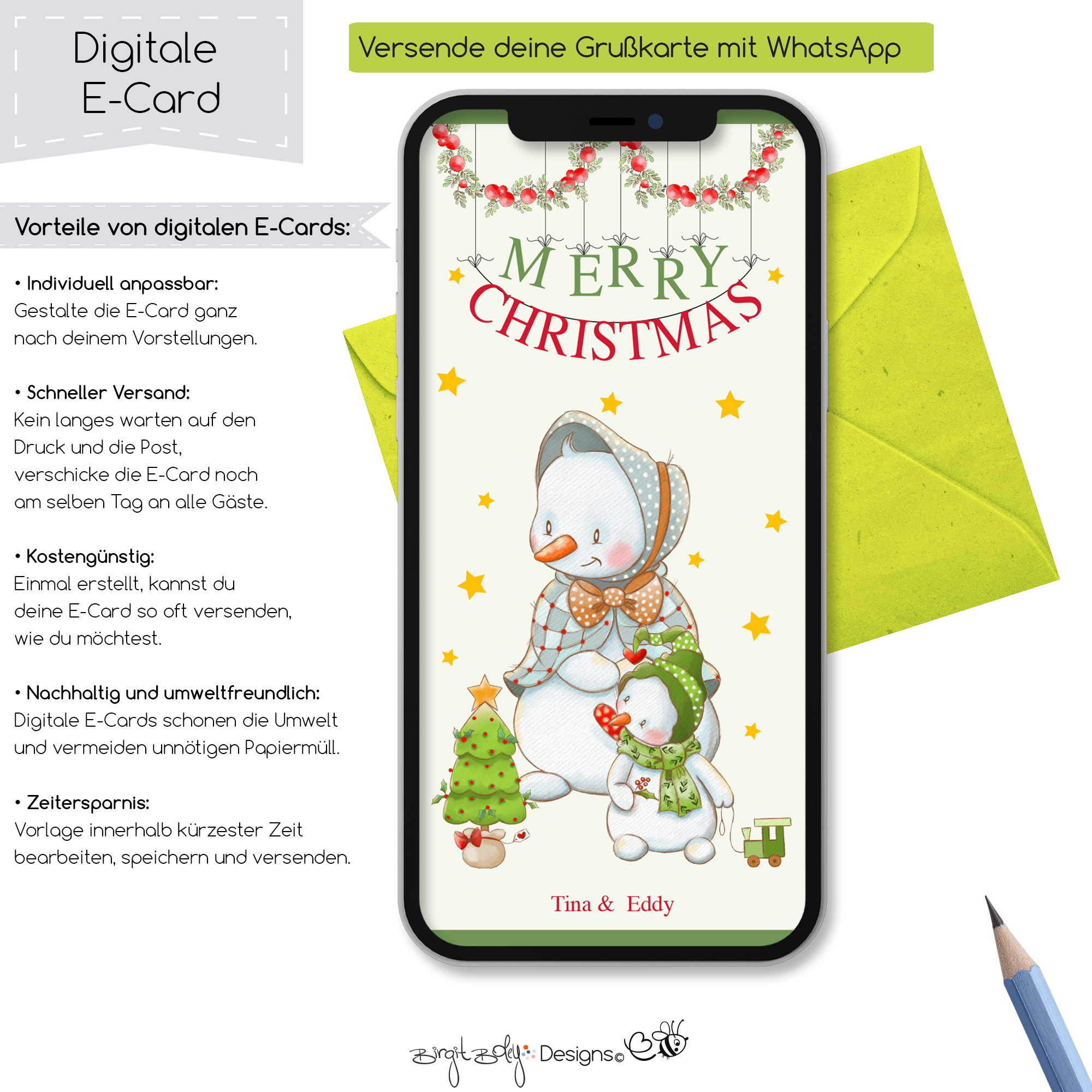 Ecard Weihnachtsgrüße Little Snowman [Digital] – Bild 5