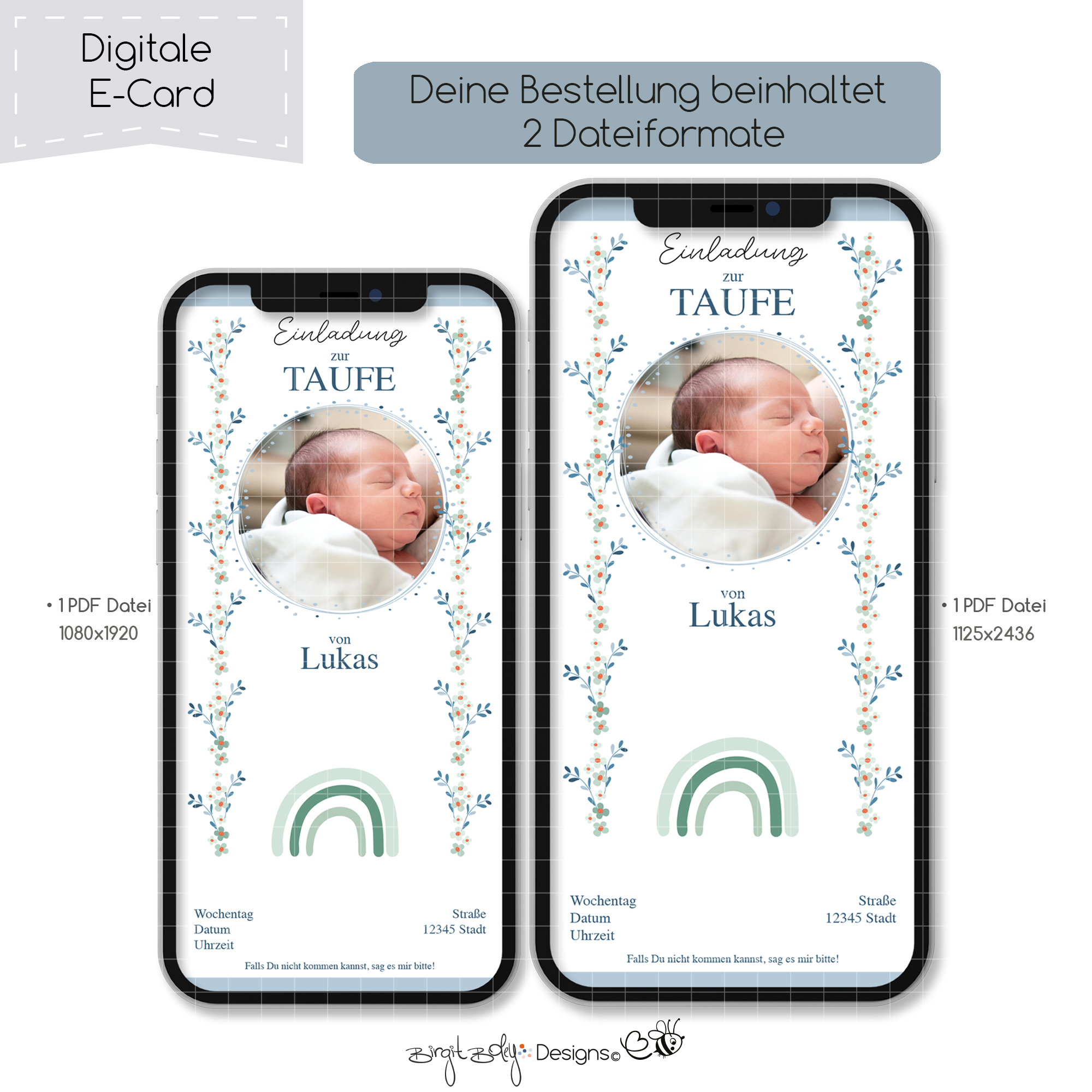 Ecard Taufe Regenbogen Boy [Digital] – Bild 4