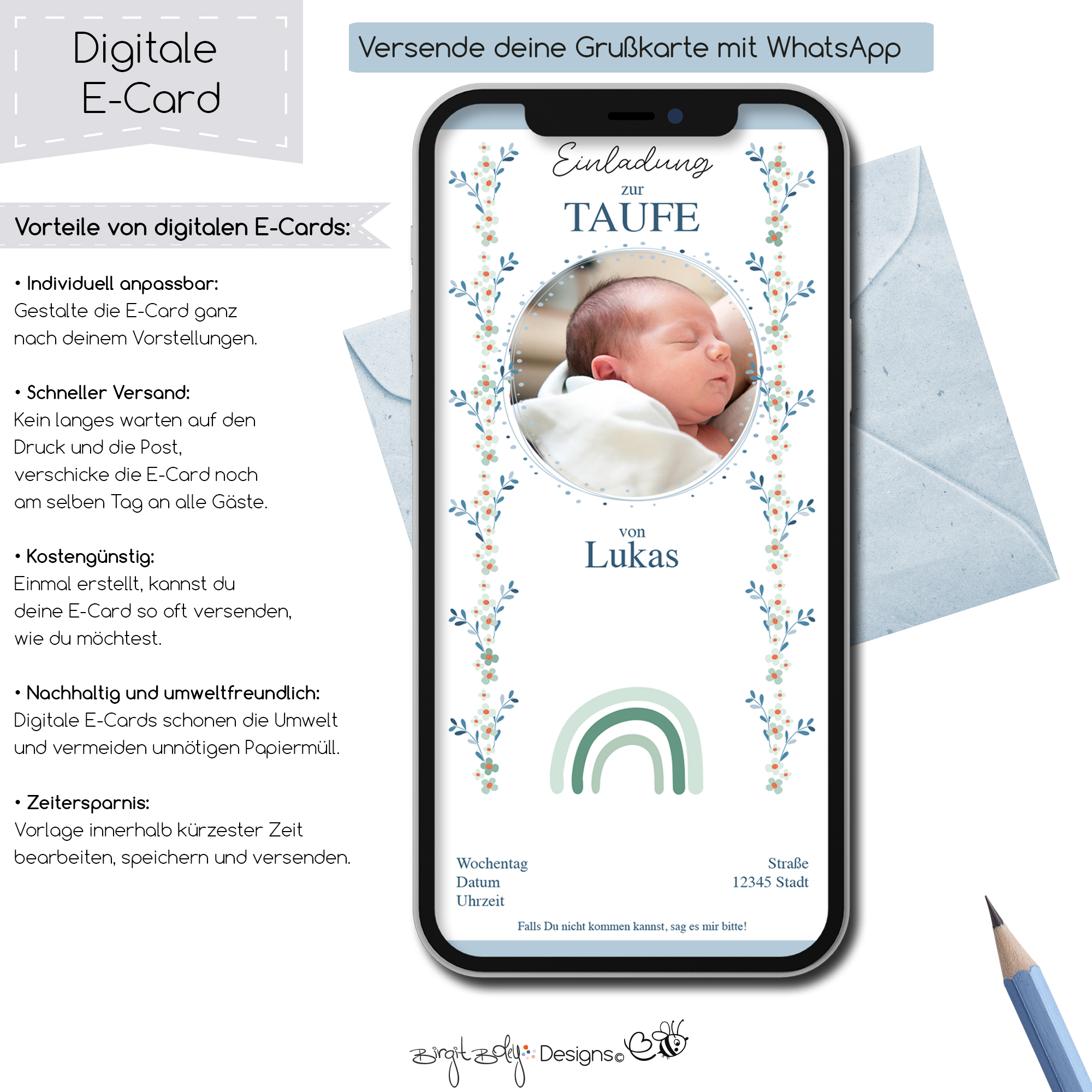 Ecard Taufe Regenbogen Boy [Digital] – Bild 5