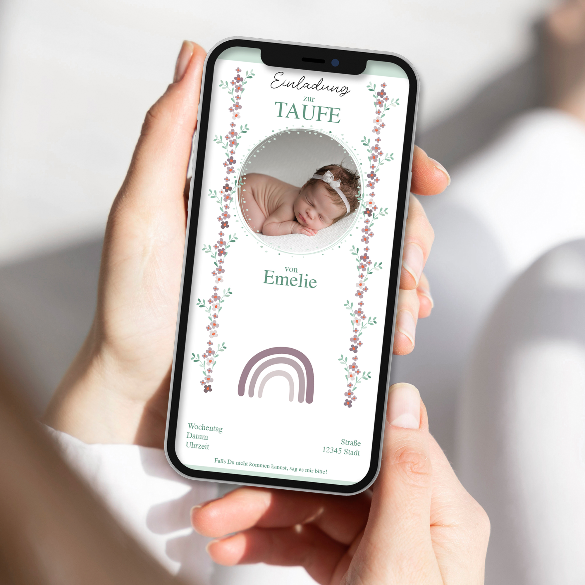 Ecard Taufe Regenbogen Girl [Digital] – Bild 2