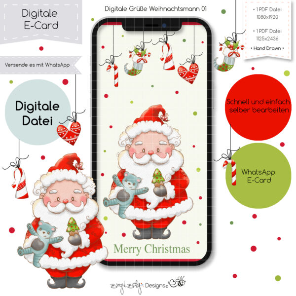 Ecard Weihnachtsgrüße Weihnachtsmann 01 [Digital]
