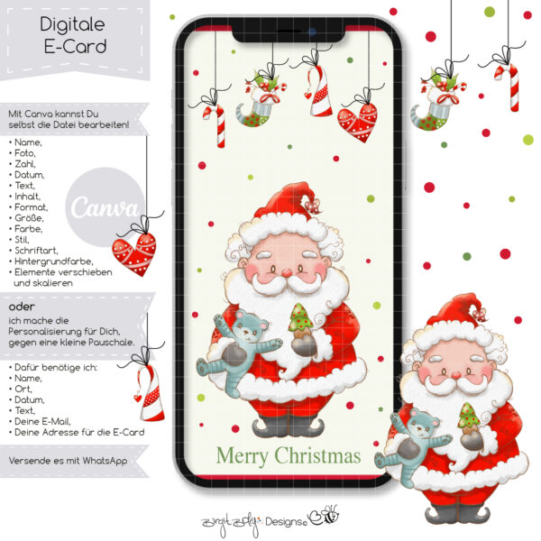 Ecard Weihnachtsgrüße Weihnachtsmann 01 [Digital] – Bild 3
