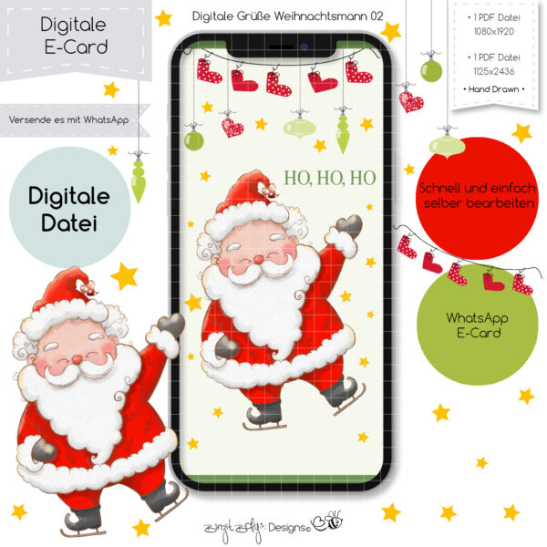 Ecard Weihnachtsgrüße Weihnachtsmann 02 [Digital]