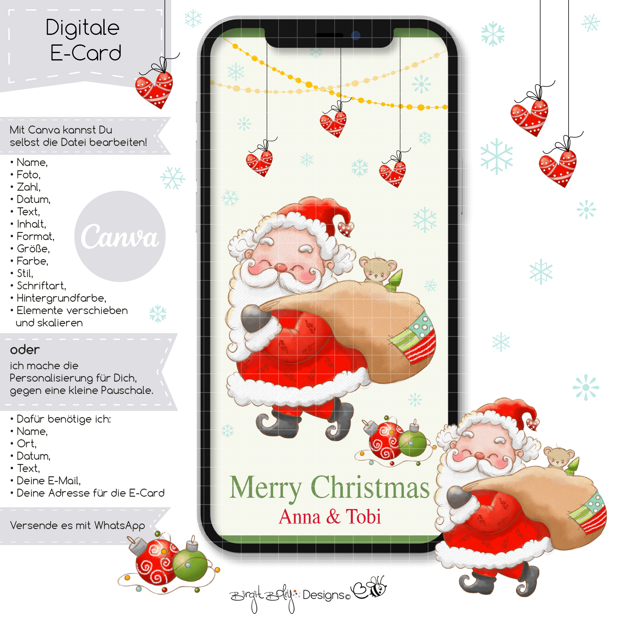 Ecard Weihnachtsgrüße Weihnachtsmann 03 [Digital] – Bild 3