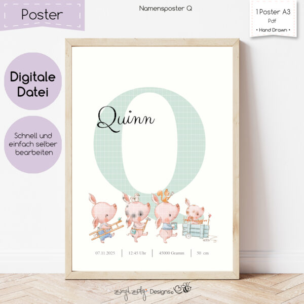 Namensposter Q [Digital]