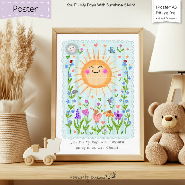 Poster You Fill My Days With Sunshine 2_Mint [Digital] – Bild 2