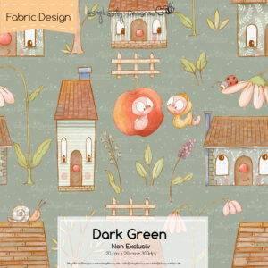 Stoffdesign Häuschen • Dark Green • Non Exclusiv [Digital]