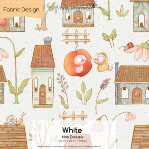 Stoffdesign Häuschen • White • Non Exclusiv [Digital]