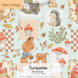 Stoffdesign Herbst • Turquoise • Non Exclusiv [Digital]