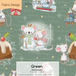 Stoffdesign Maus Fips Weihnachten • Green • Non Exclusiv [Digital]
