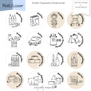 PlottLaser Organisationsschilder fürs Kinderzimmer [Digital]