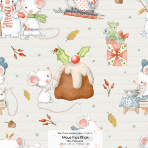 Stoffdesign Maus Fips Weihnachten • Khaki • Non Exclusive [Digital]