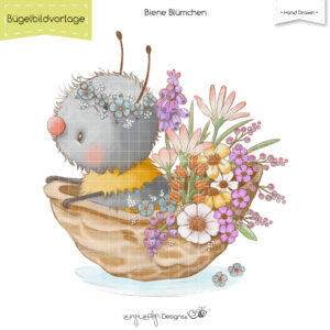 Bügelbildvorlage Biene Blümchen [Digital]