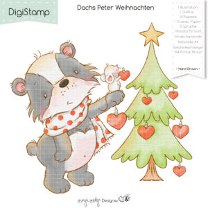 Digistamp Dachs Peter Weihnachten [Digital]