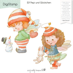 Digistamp Elf Pepi und Glöckchen [Digital]