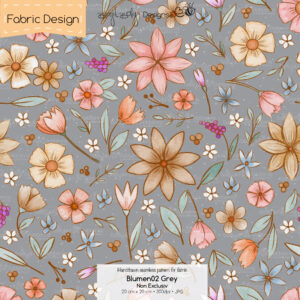 Stoffdesign Blumen 02 • Grey • Non Exclusiv [Digital]
