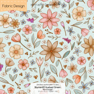Stoffdesign Blumen 02 • Hushed Green • Non Exclusiv [Digital]