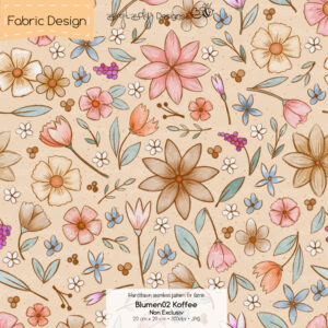 Stoffdesign Blumen 02 • Koffee • Non Exclusiv [Digital]