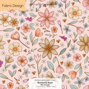 Stoffdesign Blumen 02 • Rose • Non Exclusiv [Digital]