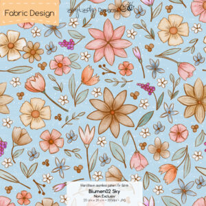 Stoffdesign Blumen 02 • Sky • Non Exclusiv [Digital]