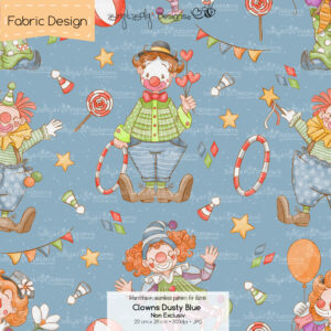 Stoffdesign Clowns • Dusty Blue • Non Exclusiv [Digital]