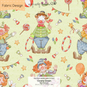 Stoffdesign Clowns • Green • Non Exclusiv [Digital]