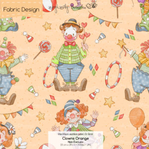 Stoffdesign Clowns • Orange • Non Exclusiv [Digital]