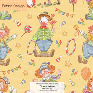 Stoffdesign Clowns • Yellow • Non Exclusiv [Digital]