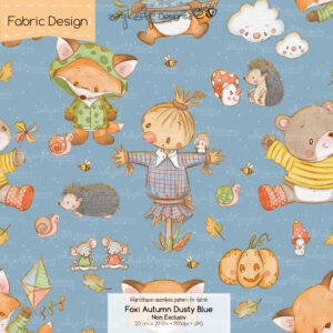 Stoffdesign Foxi Autumn • DustyBlue • Non Exclusiv [Digital]