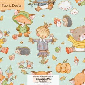 Stoffdesign Foxi Autumn • Mint • Non Exclusiv [Digital]