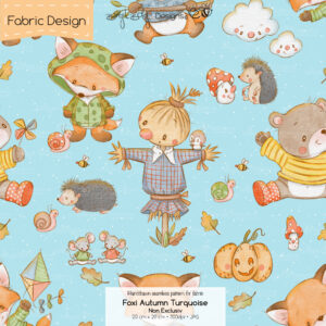 Stoffdesign Foxi Autumn • Turquoise • Non Exclusiv [Digital]