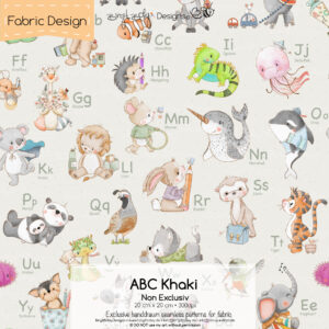 Stoffdesign ABC Englisch • Khaki • Non Exclusiv [Digital]