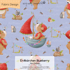 Stoffdesign Erdbärchen • Blueberry • Non Exclusiv [Digital]