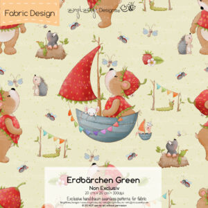 Stoffdesign Erdbärchen • Green • Non Exclusiv [Digital]