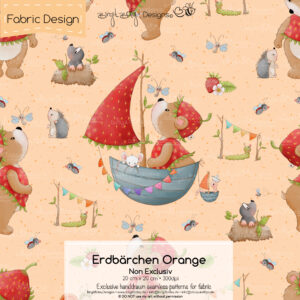 Stoffdesign Erdbärchen • Orange • Non Exclusiv [Digital]