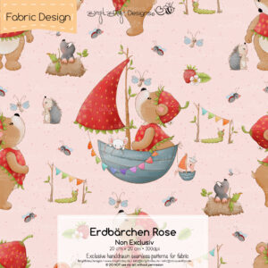 Stoffdesign Erdbärchen • Rose • Non Exclusiv [Digital]